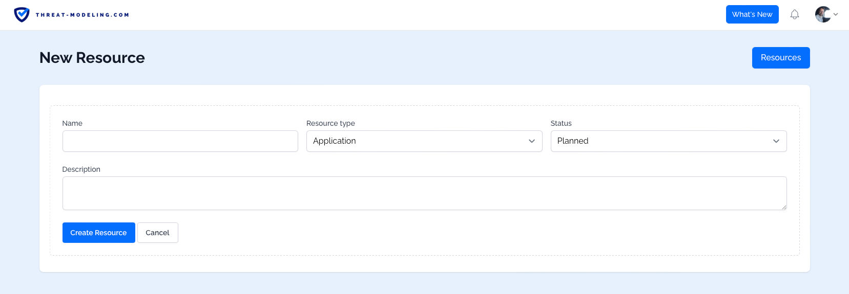 Create a Resource Threat-Modeling with STRIDE using a Threat Modeling Tool